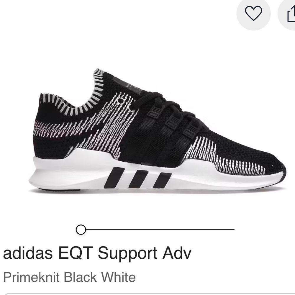 Adidas EQT Support ADV Black and White Sneakers